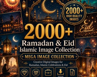 2000 Ramadan Eid Islamic Image Collection, Eid Mubarak Digital Art