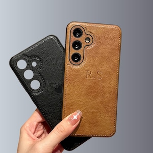 Coque en cuir personnalisée pour Samsung S22 S23 S24 S25 Plus Ultra – Nom personnalisé, antichoc, pliable, housse de protection. Cadeau parfait !
