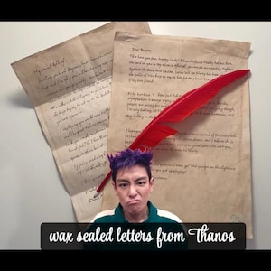 Carta sellada con cera hecha a mano de Thanos (Choi Seung-Hyun) de El juego del calamar