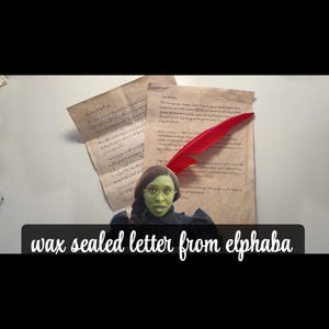 Carta sellada con cera hecha a mano de Elphaba de Wicked