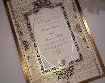 Luxury handpainted nikkahnama | wedding certificate | A3 Nikkah certified