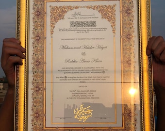 Luxury handpainted nikkahnama | wedding certificate | A3 Nikkah certified
