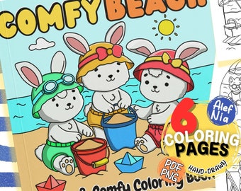 Cozy Times and Cute Animals Coloring Book | 6 Cozy Cute Coloring Pages | Cute Friends | Relaxing for Adults | Digital Download-Printable PDF