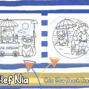 Relaxing beachside views with cute animals in cozy settings perfect for stress-free creative fun girly coloring book and easy printable coloring pages