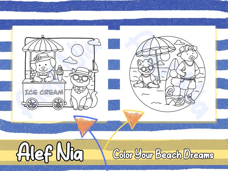 Relaxing beachside views with cute animals in cozy settings perfect for stress-free creative fun girly coloring book and easy printable coloring pages