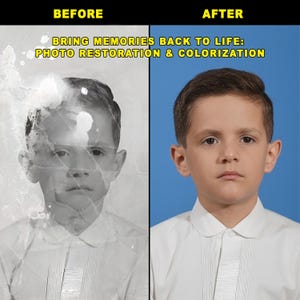 Old Photo Restoration Service, Advanced Photo Repair, Enhancement & Colorization, Restore Old Photos, Improve Photo Quality, Fix Damage