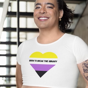 Nonbinary Pride Shirt, LGBTQ+ Gender Identity Tee, non binary flag, Pride Crop Top