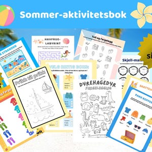 Aktivitetsbok for Barn 3-6 år – Printbar Sommerbok med Moro og Læring