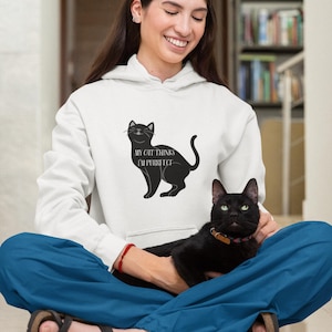 Funny Black Cat Hoodie: Cozy Cat Mom Sweatshirt