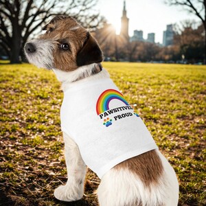 LGBTQ Pride Dog Tank Top: Rainbow Paw Print Pet Apparel