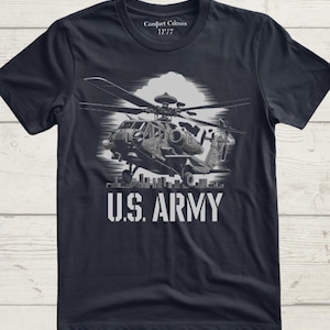 Apache Helicopter T-Shirt Comfort Colors, Military Aircraft Tee, Aviation Gift, Air Force Apparel, Pilot Clothing, Veteran Tshirt