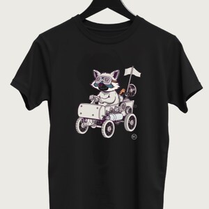 SC Retro Animal Wagon Ride Raccoon Tee, Funny Graphic Tee, Cute Animal Shirt, Outdoor Adventure Shirt, Wildlife T-Shirt Gift