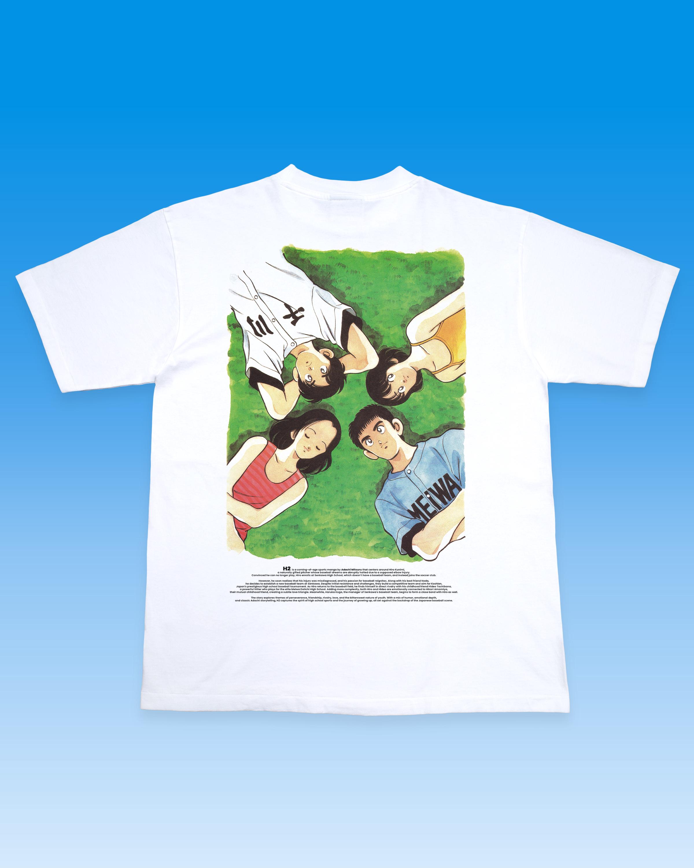 H2 ヒロとハルカ Tシャツ あだち充 日本 アニメ マンガ グラフィック T