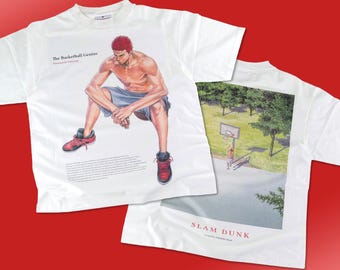 Camiseta de The Basketball Genius, camiseta gráfica de manga de anime japonés Slam Dunk, ropa de calle