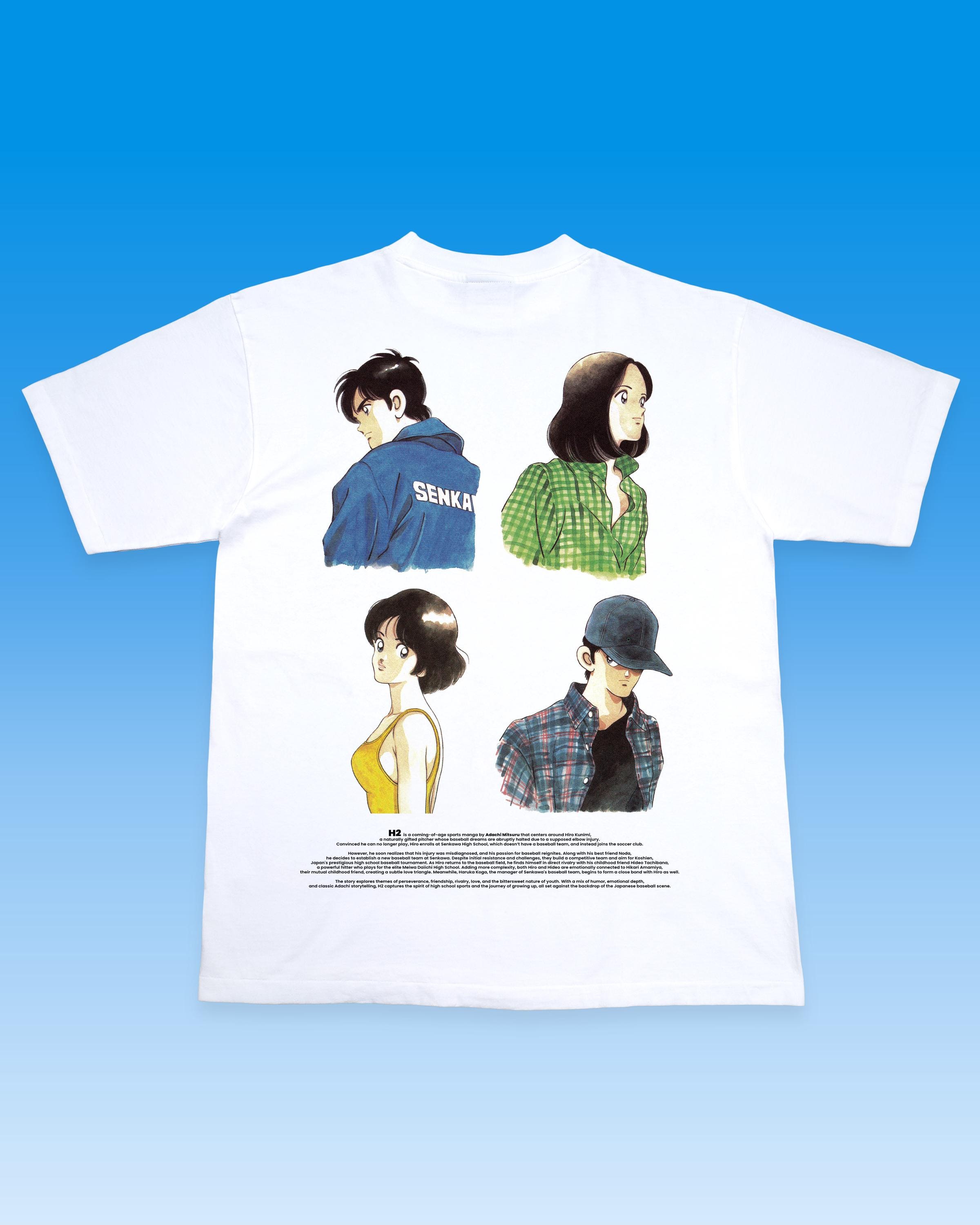 H2 ヒデオとヒカリ Tシャツ あだち充 日本 アニメ マンガ グラフィック 