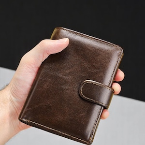Portefeuille en cuir pour hommes Portefeuille tendance multifonctionnel en cuir de vachette de première couche pour passeport premium