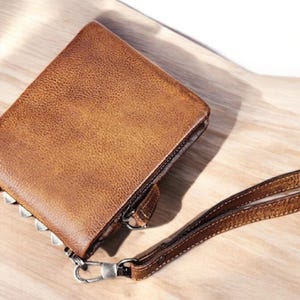 PUNK Stud Vintage Couro Genuíno Homens Carteiras Couro Curto Bolsa Masculina Dinheiro Clips Clutch bolsa de dinheiro com Moeda Bolso Cartão carteira