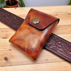 Mini Waist Bag Genuine Leather Belt Pouch Wallet Card Holder Car Key Purse Pack Driver&#39;s license Case Men Women