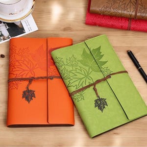 A5 A6 A7 Carnet de notes Voyageurs vintage en cuir PU Blanc Kraft Journal Carnet de notes Journal Carnet de croquis Papeterie Fournitures de bureau pour l'école