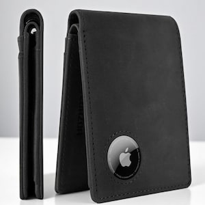 Retro minimalistische AirTag-portemonnee heren RFID-portemonnee multikaarthouder voor Apple AirTag