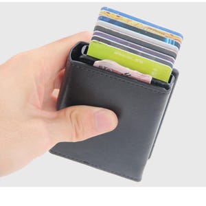 Tarjetero RFID antirrobo para tarjetas de crédito, cartera minimalista inteligente de bolsillo para hombre y mujer, tarjetero delgado para dinero en efectivo, funda para tarjetas de crédito, bolso, monedero