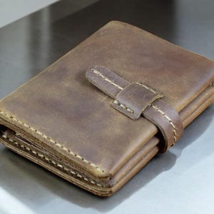 Handgemachte Crazy Horse Echtleder Brieftasche Herren Geldbörse Kurz Geldscheinklammer mit Hasp Männlich Geldtasche Bifold Karte Brieftasche Geschenk