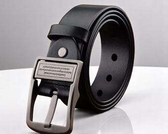 高級牛革製メンズベルト、メタルピンバックル