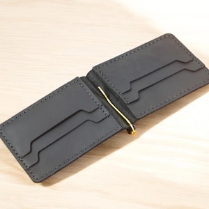 Alta qualidade feito à mão Crazy Horse couro genuíno dinheiro clipes homens carteira curta bifold carteiras pequena bolsa masculina bolsa de dinheiro