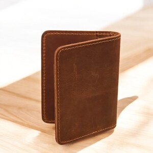 Portafoglio corto in vera pelle da uomo Wowen, design semplice, porta carte di credito, porta monete, mini portafogli da uomo