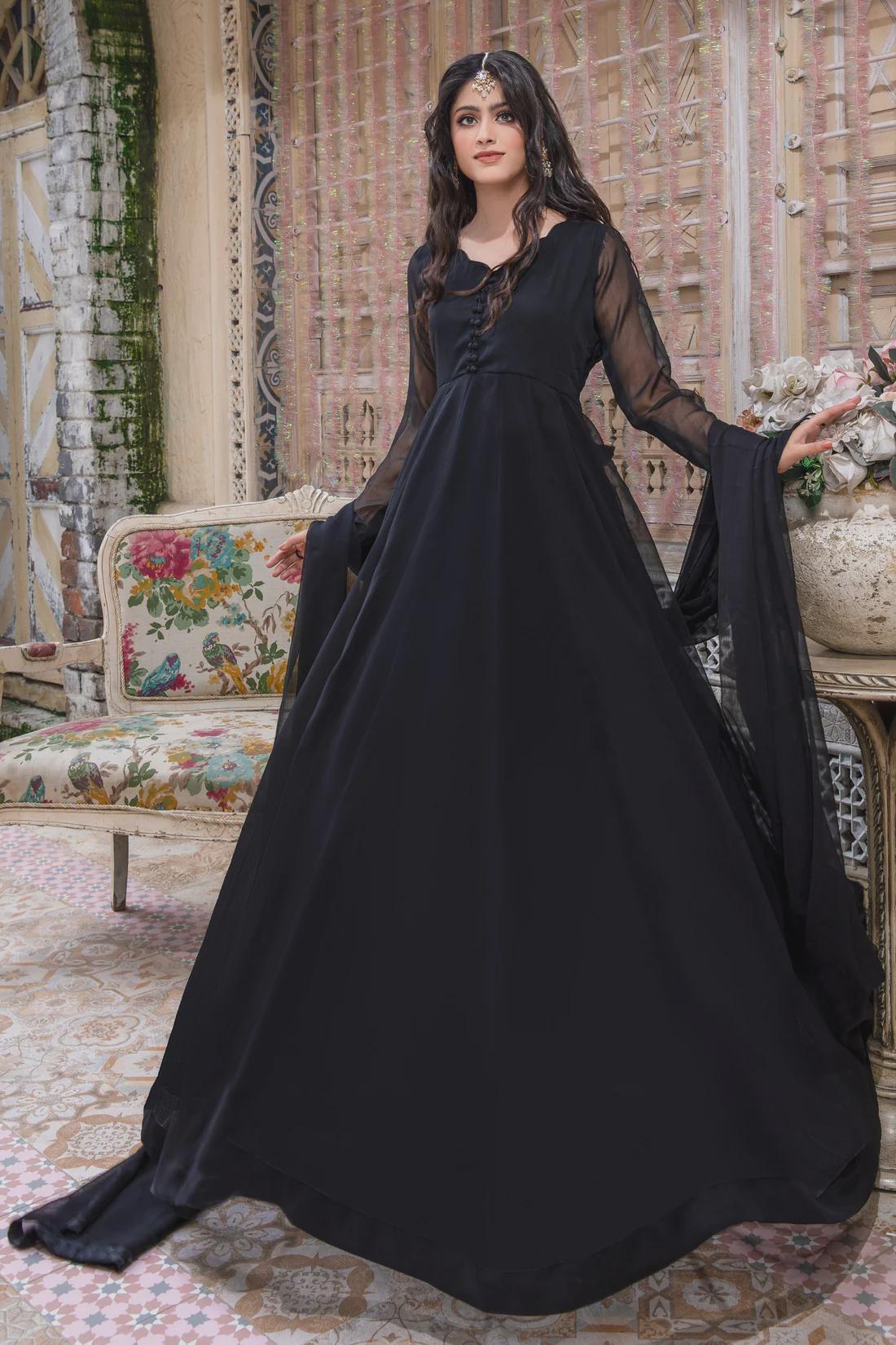 eid dresses black 3 Piece Lawn Suit - Black Eid Dresses
