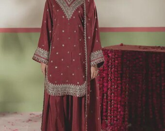 Eid Dress With Farshi Shalwar | Party Wear Suit