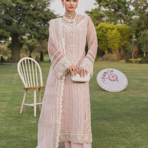 Embroidered Organza Kurta Set | Pakistani Wedding Party Dress | Pakistani Clothes