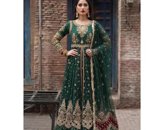 Pakistani Flared Maxi | 3 Piece Embroidered Dress | Wedding Guest Outfit | Party Wear