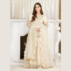 Off White and Gold Pakistani Bridal Dresses - Etsy