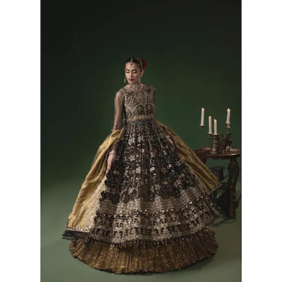 bride black wedding dress pakistani Lehenga Pakistani Bridal Dresses In Black Colour 50 Pakistani Bridal Lehenga That Will Blow Your Mind