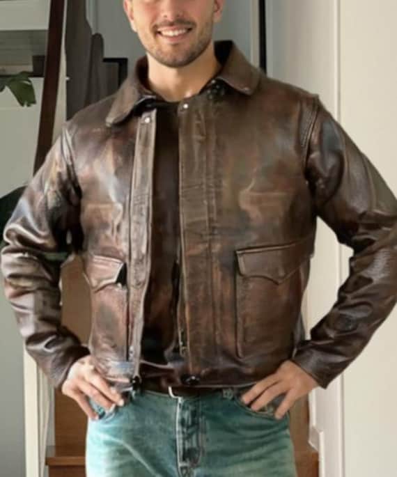 Lost Ark Indiana Brown Leather Jacket – Vintage Harrison Jones