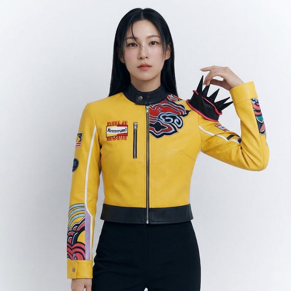 Kpop Demon Hunters Arden Cho Rumi Yellow Leather Jacket | Cosplay