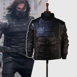 Bucky Barnes Jacket, Winter Soldier Cosplay Leather Jacket, Sebastian Stan Jacket