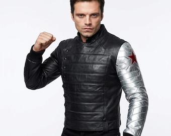 ウィンター・ソルジャー バッキー・バーンズ ジャケット、コスプレ レザージャケット、セバスチャン・スタン コスプレ