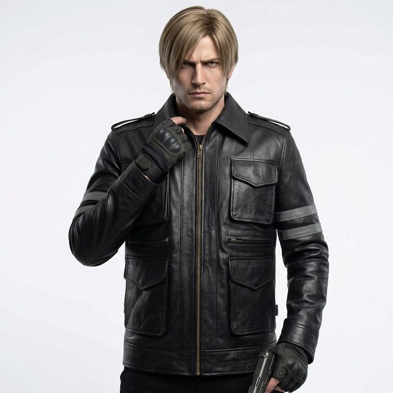 Leon S. Kennedy RE6 Leather Jacket | Resident Evil 6 Cosplay - Etsy