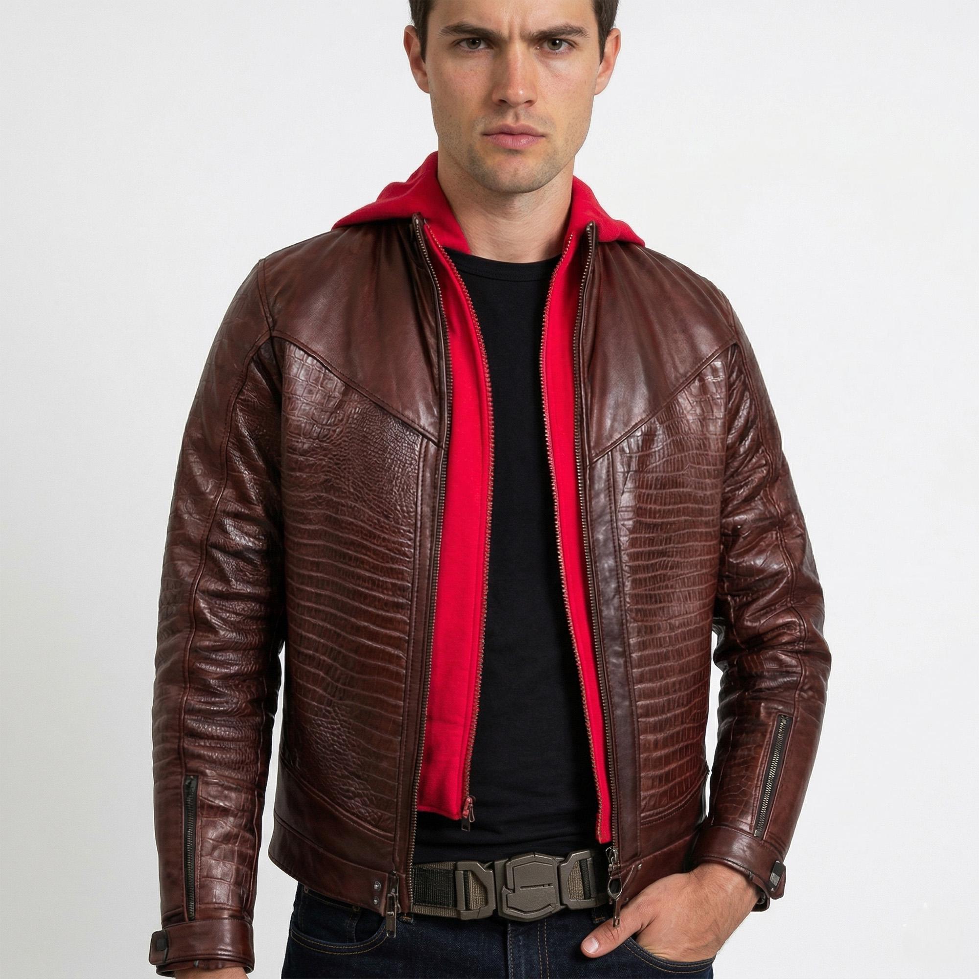 Jason Todd Cosplay Leather Jacket With Hood, Titans Cosplay