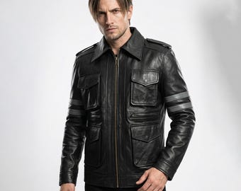 Leon S. Kennedy RE6 Leather Jacket | Resident Evil 6 Cosplay - Etsy