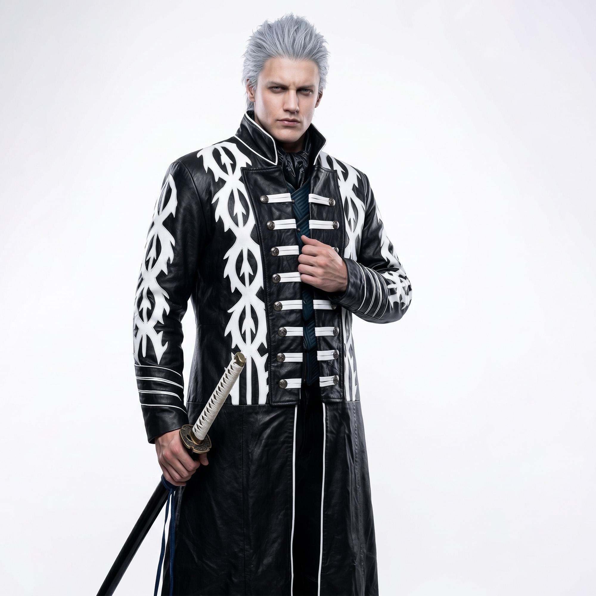 デビル メイ クライ 5 バージル コスプレ コート、DMC 5 ロング レザー