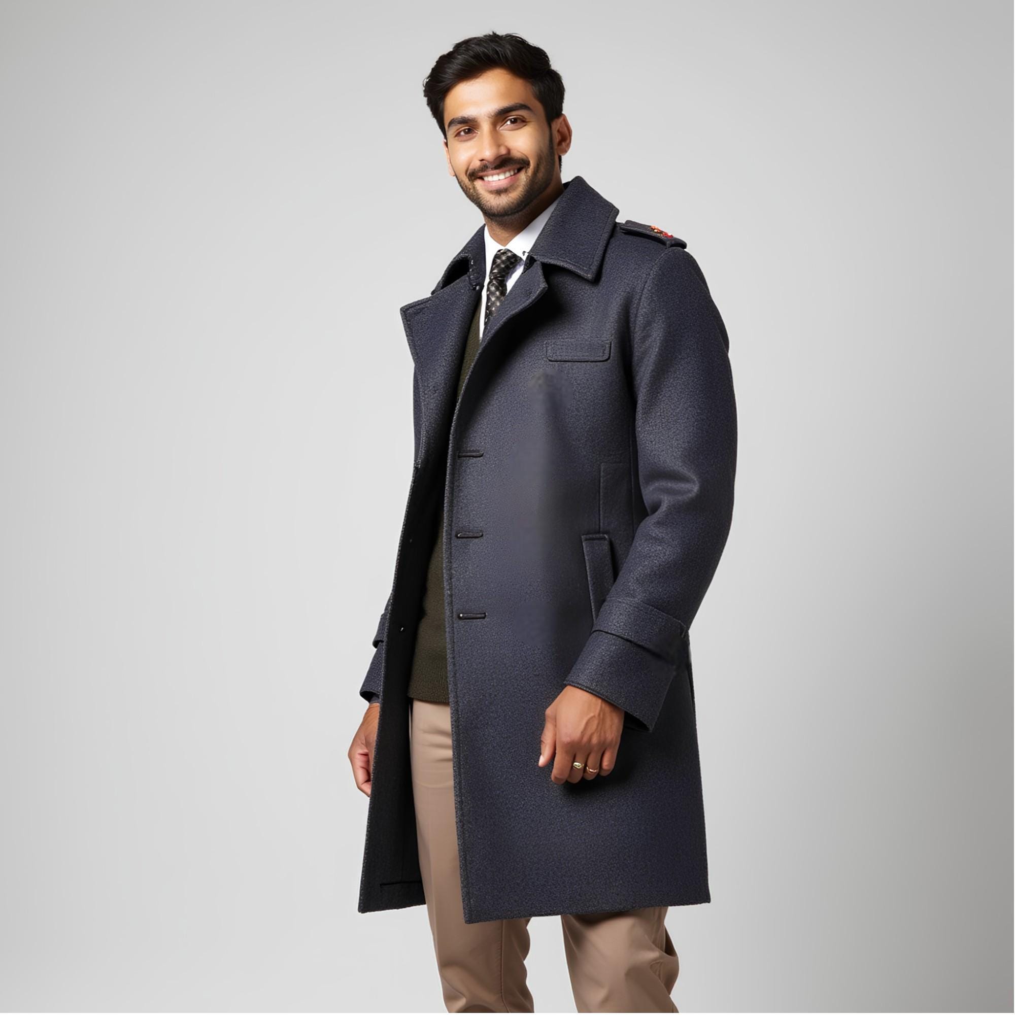 Military Army Wool Overcoat, Genuine Bulgarian Trench Coat, Camo