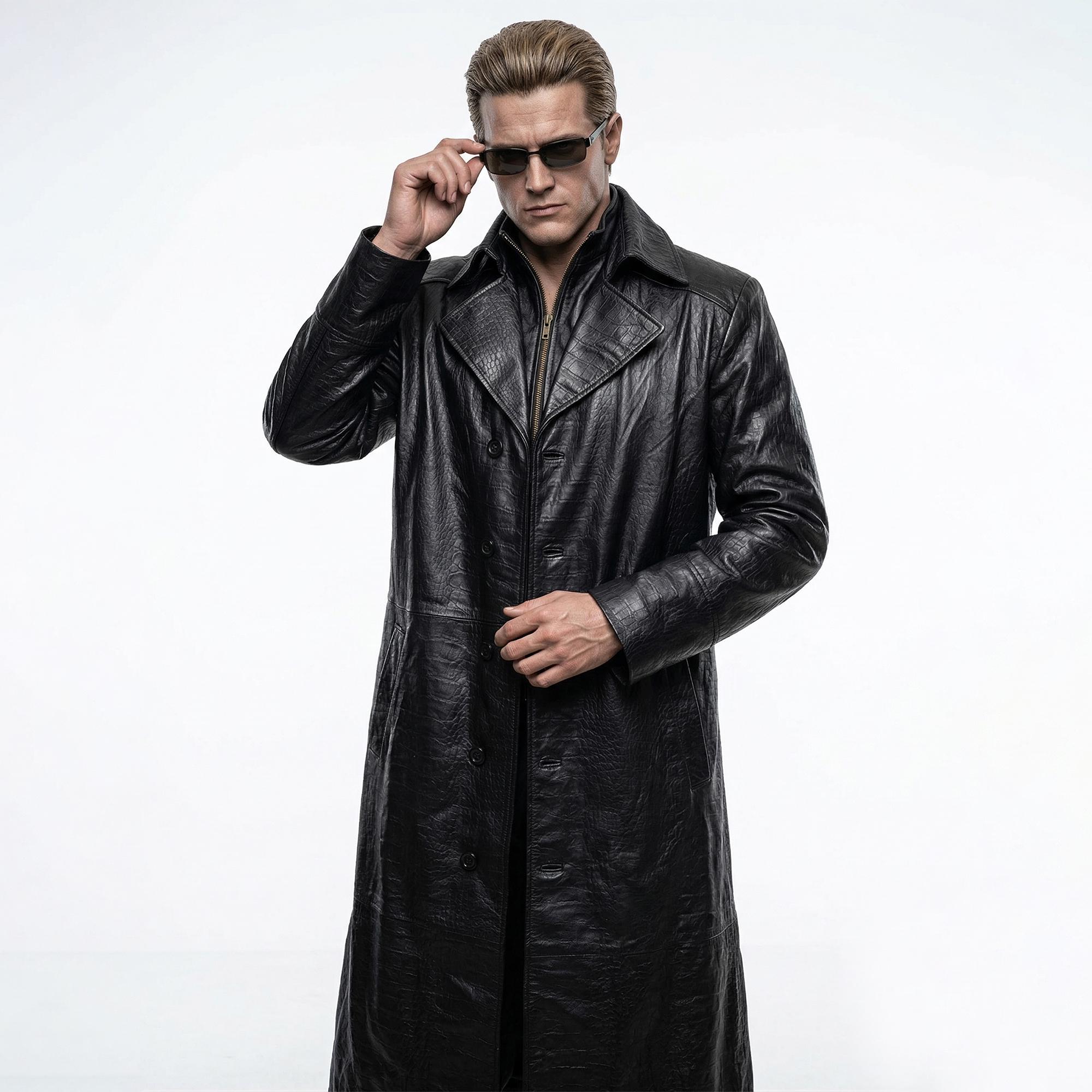 Men's Albert Wesker Black Trench Coat, Resident Evil Cosplay