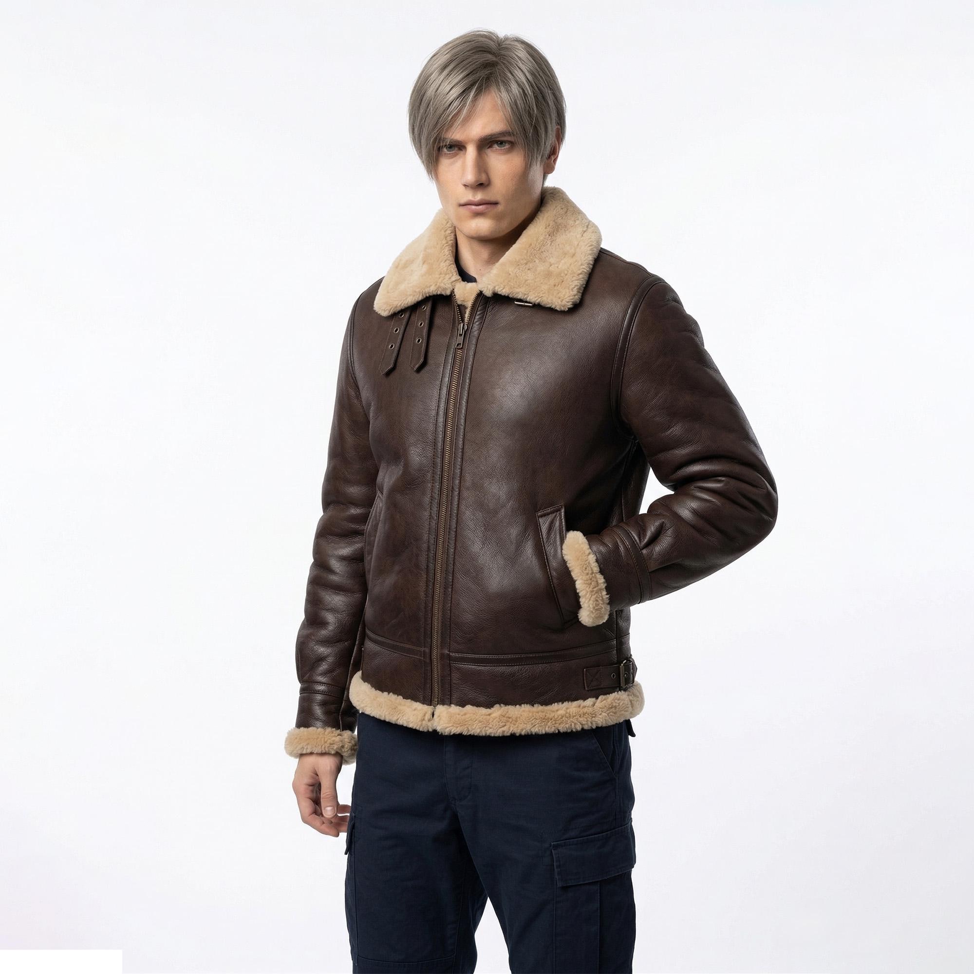 レオン・ケネディ バイオハザード4 風レザージャケット、re4 ボンバー 