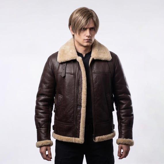 Leon Kennedy Resident Evil 4 Inspired Leather Jacket, re4 bomber jacket