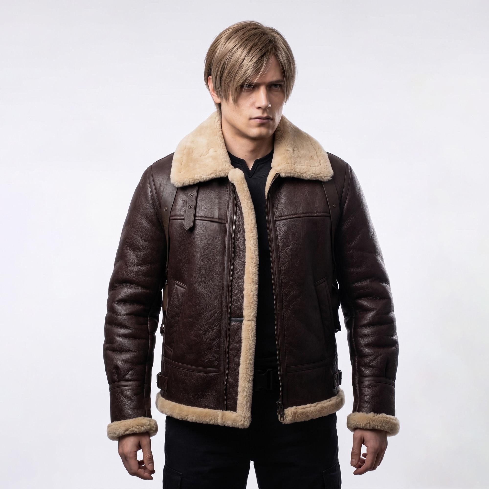 レオン・ケネディ バイオハザード4 風レザージャケット、re4 ボンバー