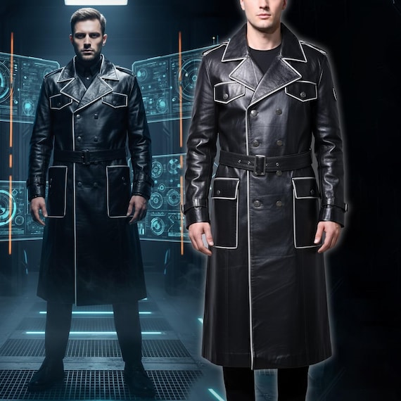 ヴィンテージ第二次世界大戦ミリタリーレザートレンチコート｜ベルトと