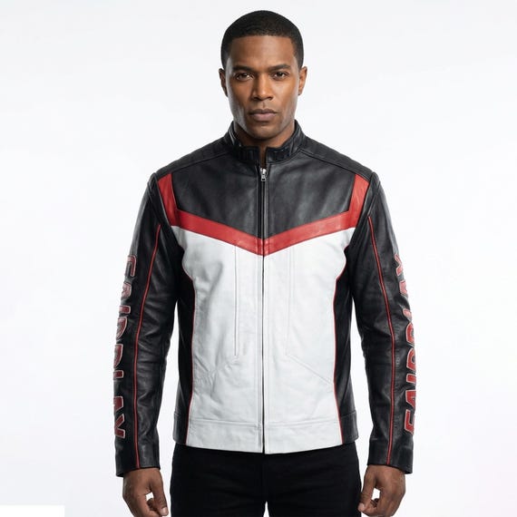 Red And Black PU Leather Jacket - Cosplay Costume Coat For Halloween & Performance Wear